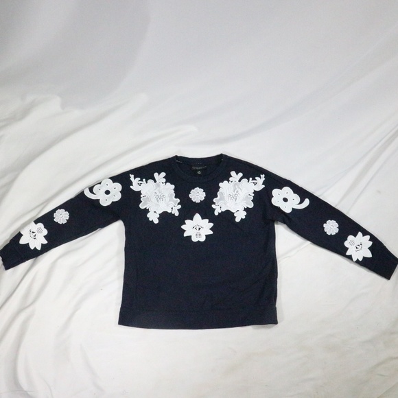 Victoria Beckham for Target Tops - VICTORIA BECKHAM Floral Lace Appliqué Sweatshirt